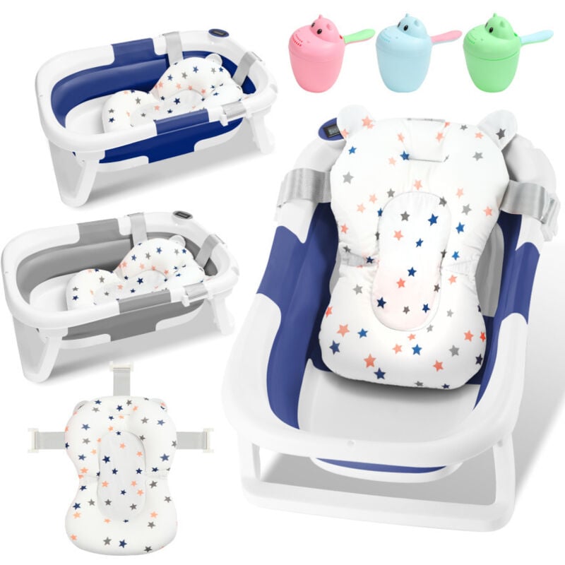Baignoire bébés Antidérapant Baignoire Compacte pour BéBé + Coussin de bain Pieds Antidérapants + rosa - Swanew