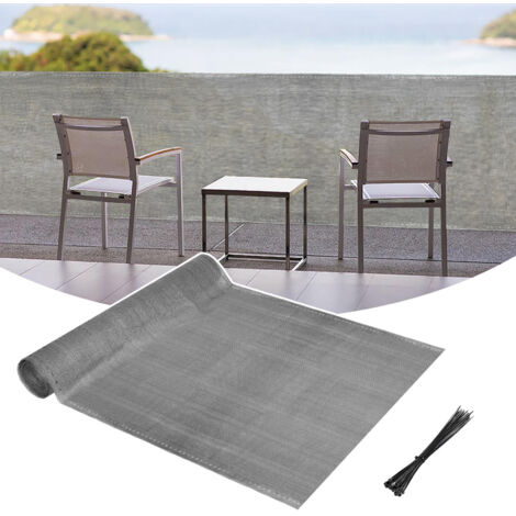 SWANEW Balcone Windshield View Recinzione Pannello Mesh Panel 1x10m HDPE Protezione dello schermo Barriera Mesh Windshield Grigio