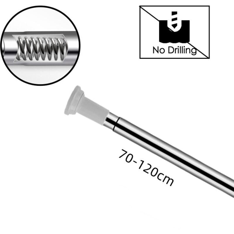 Swanew - Barre à Tension de Douche Tringle à rideaux sans perçage tige barre inox téléscopique 70-120cm comme tringle de douche