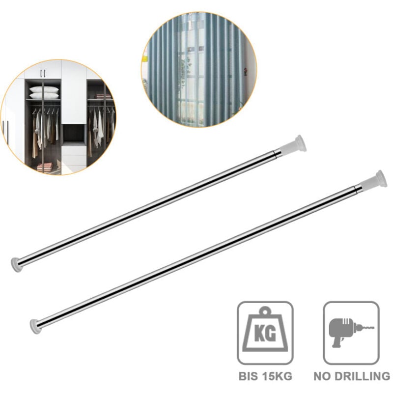 Swanew - Barre à Tension de Douche Tringle à rideaux sans perçage tige barre inox téléscopique 140-260cm comme tringle de douche