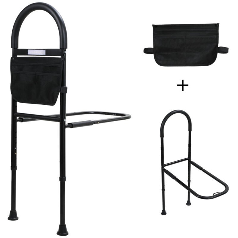 Swanew - Barrière de Lit Adulte, Barre d'Appui pour Lit Anti-Chutes, Poche Amovible,Hauteur réglable (80-140cm), Personnes Âgées Handicapées - led