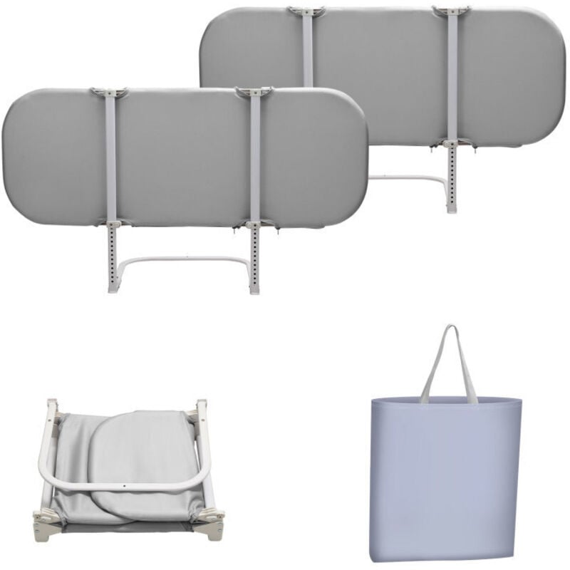 Swanew - Barrière de Lit Bébé Pliable 120 x 45 cm avec Sangles de Sécurité, Barrière de Protection Bébé, (Gris)