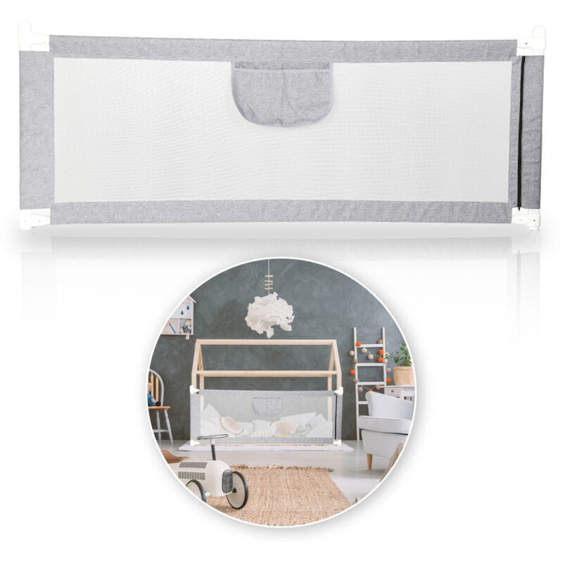 SWANEW Barrière de Lit Extra-Large de 200 cm Protection de Lit pour Tout-Petit Accessoire de Chambre pour Garçons et Filles Barrière de Lit
