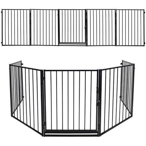 lionto Barrière de sécurité pour Chiens barrière pour escalier barrière de  Chiots, Hauteur 70 cm Marron/Noir