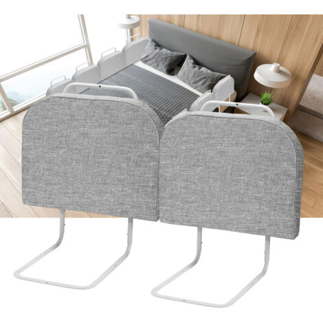 SWANEW Barriere per Letto per bambini Barriera di Sicurezza Morbida regolabili in altezza 100 cm Barriera Paracolpi In Schiuma Grigio