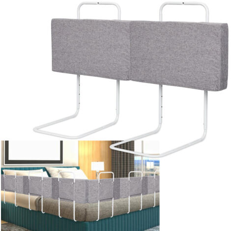 SWANEW Barriere per Letto per bambini Barriera di Sicurezza Morbida regolabili in altezza 120 cm Barriera Paracolpi In Schiuma Grigio