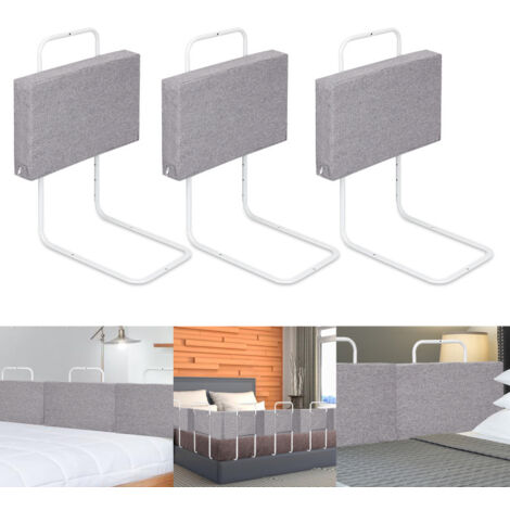 SWANEW Barriere per Letto per bambini Barriera di Sicurezza Morbida regolabili in altezza 180 cm Barriera Paracolpi In Schiuma Grigio