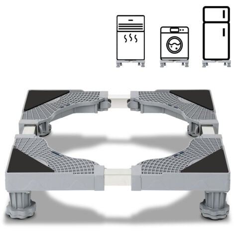 SWANEW Base per lavatrice Carrello per frigorifero Carrello a rulli per asciugatrice Lavatrice Congelatore Regolabile 4 gambe 41-66cm