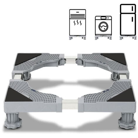 SWANEW Base per lavatrice Carrello per frigorifero Carrello a rulli per asciugatrice Lavatrice Congelatore Regolabile 41-66 cm 4 gambe