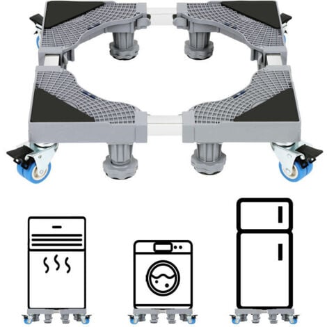 SWANEW Base per lavatrice Carrello per frigorifero Carrello a rulli per asciugatrice Lavatrice Congelatore Regolabile 41-66 cm 8 piedi + 4 ruote