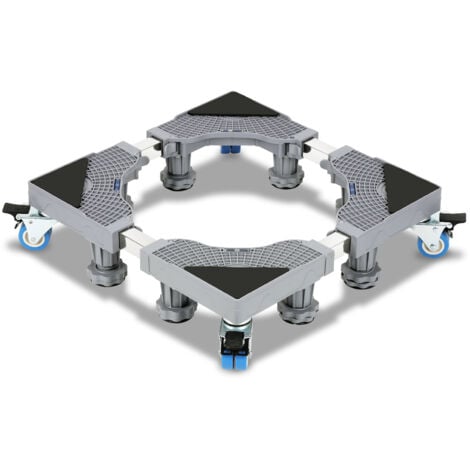 SWANEW Base per lavatrice Carrello per frigorifero Carrello a rulli per asciugatrice Lavatrice Congelatore Regolabile 41-66 cm 8 piedi + 4 ruote