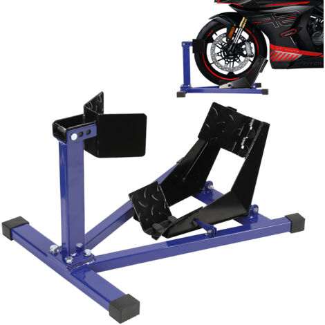 SWANEW Blocco ruota moto per pneumatico anteriore - Acciaio - per Ø 17-21” - Larghezza 60-160 mm - Supporto sollevatore moto Montaggio Officina Stoccaggio