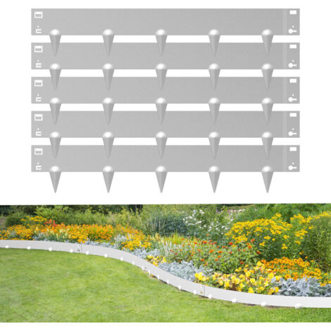 SWANEW Bordatura del prato Bordatura del giardino Barriera per le radici Protezione Acciaio 100x15cm 50m Argento