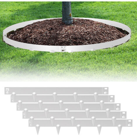 SWANEW Bordatura del prato Bordatura del giardino Barriera per le radici Protezione Acciaio 100x15cm 5m Argento
