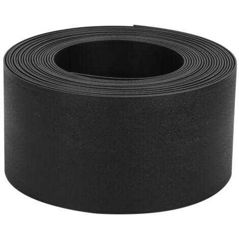 SWANEW Borde de jardín de PE Borde de jardín flexible DIY Borde de césped 2mm pavimentación negro 2500 x 12.5 x 0.2cm