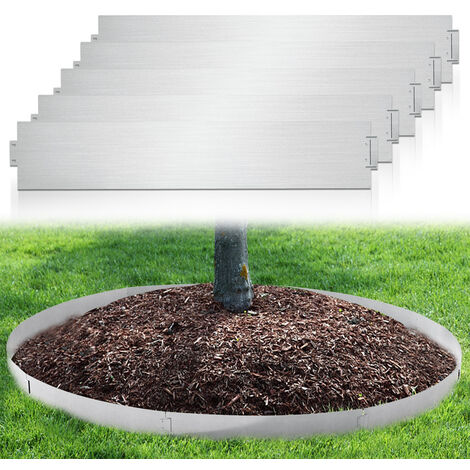 SWANEW Rasenkante Metall Beeteinfassung Mähkante Verzinkt Wegbegrenzung Beetumrandung Palisade 100x15cm