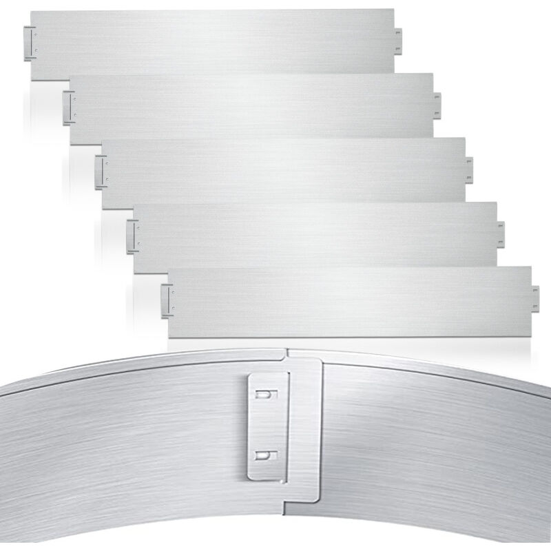 Bordure de jardin Bordure de pelouse Bordure de gazon Galvanisé Métal Bordure de chemin Bordure de parterre Argent 100x18cm 40m - Swanew