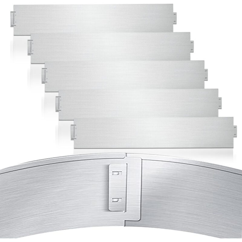 Bordure de jardin Bordure de pelouse Bordure de gazon Galvanisé Métal Bordure de chemin Bordure de parterre Argent 100x15cm 5m - Swanew