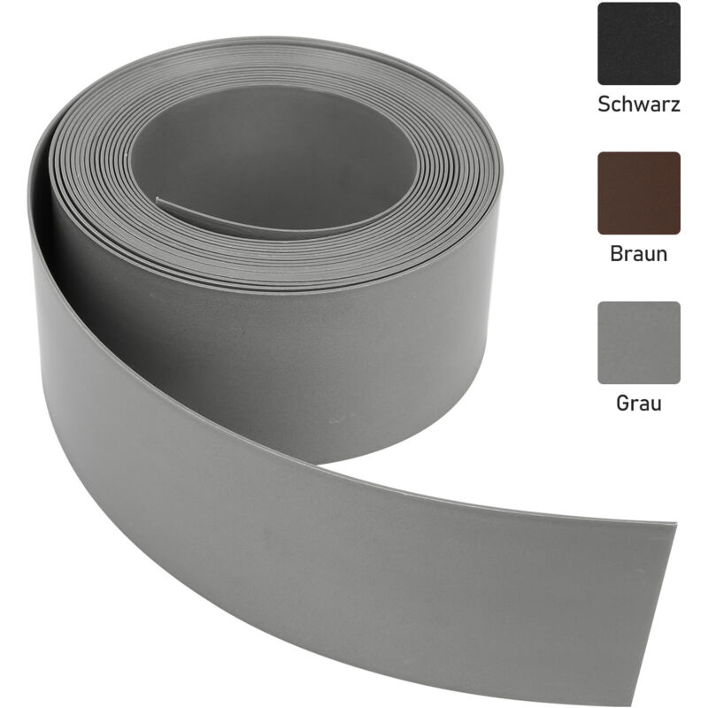 Bordure de jardin Bordure de pelouse flexible Bordure de lit en plastique dur Bordure de tonte Jardinage 10mx12.5cmx2mm gris - Swanew