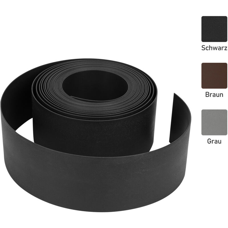 Bordure de jardin Bordure de pelouse flexible Bordure de lit en plastique dur Bordure de tonte Jardinage 10mx12.5cmx2mm Noir - Swanew