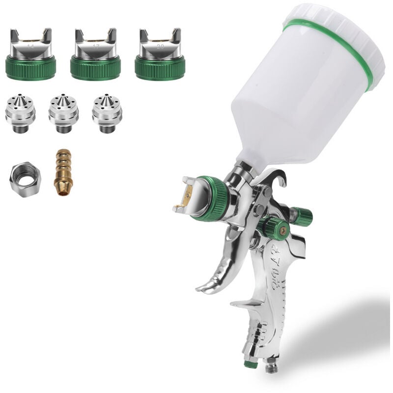Swanew - Pistolet à peinture hvlp 3 buses de taille 1.4/1.7/2.0mm 140L/min 0.35Mpa