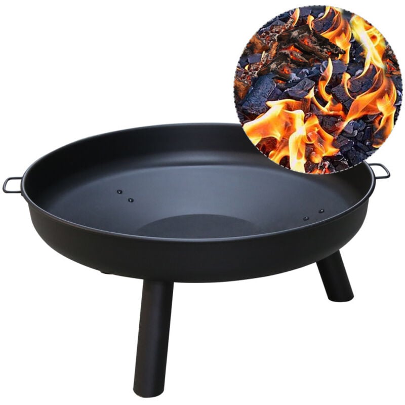 Brasero Bac à feu 82cm Bac à plantes Feu de terrasse Grille avec poignées - Swanew