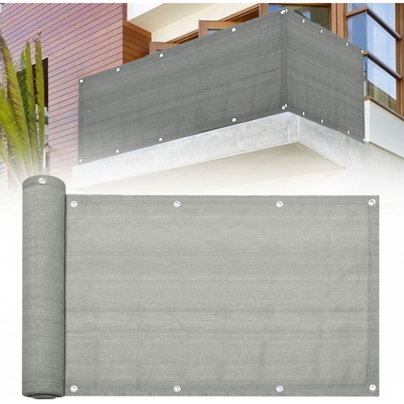 Swanew - Brise Vue Balcon Jardin Terrasse en Plastique Brise vue pour 90x600cm Gris