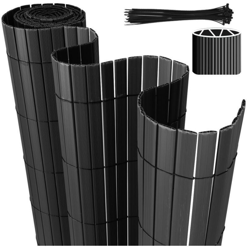 Swanew - Brise-vue en pvc 120x600cm Clôture d'intimité Protection de Visibilité avec Attaches de Câble Résistant uv et aux intempéries - Anthracite