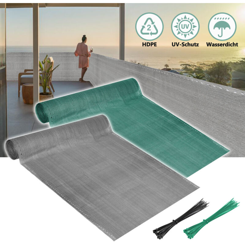 Swanew - Brise vue renforcé 1.2 x 20 m Brise vue Pour Balcon hdpe barrière maille pare brise Vert