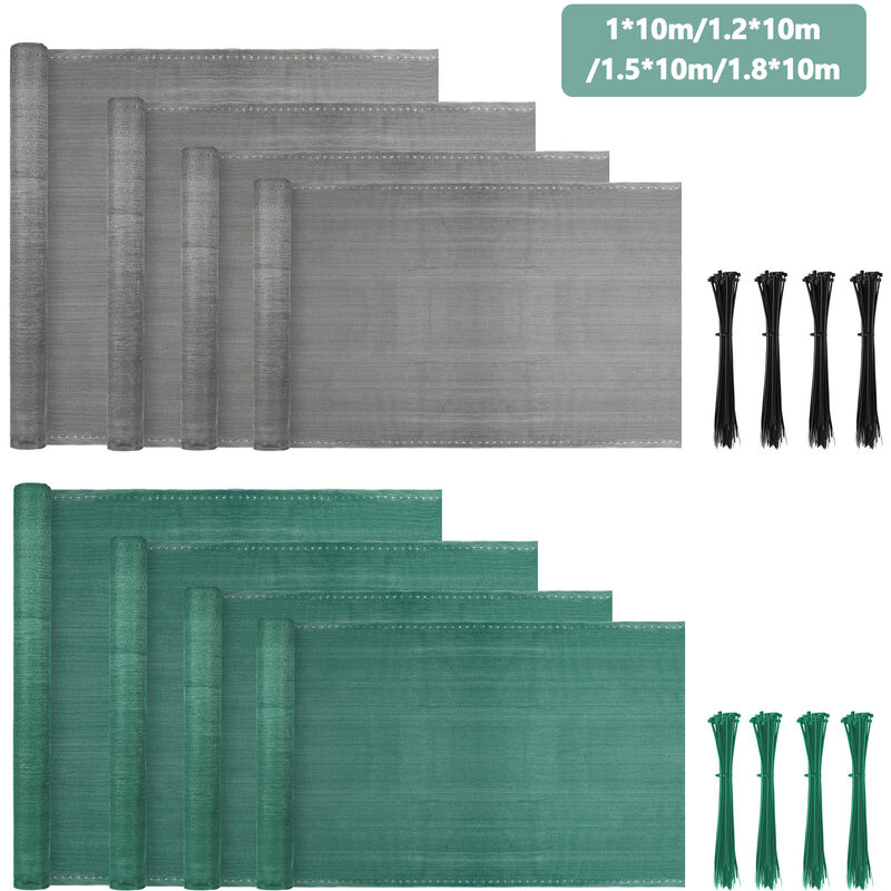 Swanew - Brise Vue renforcé pour Balcon Jardin Protection Contre Le Vent Protection visuelle.Brise-Vue occultant 150g/m² gris 1.2x20m