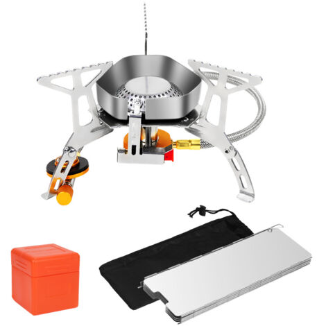 SWANEW Bruciatore a gas antivento pieghevole del riscaldatore del camper portatile con pulsante