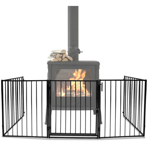 SWANEW Cancelletto di Sicurezza Barriera Protettiva per Bambini Camino Cani Animali Stufa 305x 76 cm 5 pezzi di recinzione di sicurezza