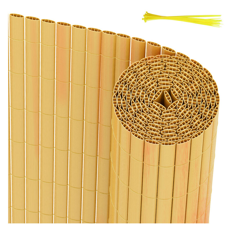 Canisse en pvc Canisse pvc pour jardin balcon terrasse. Balcon clôture brise-vent Bambou 140 x 700cm - Swanew