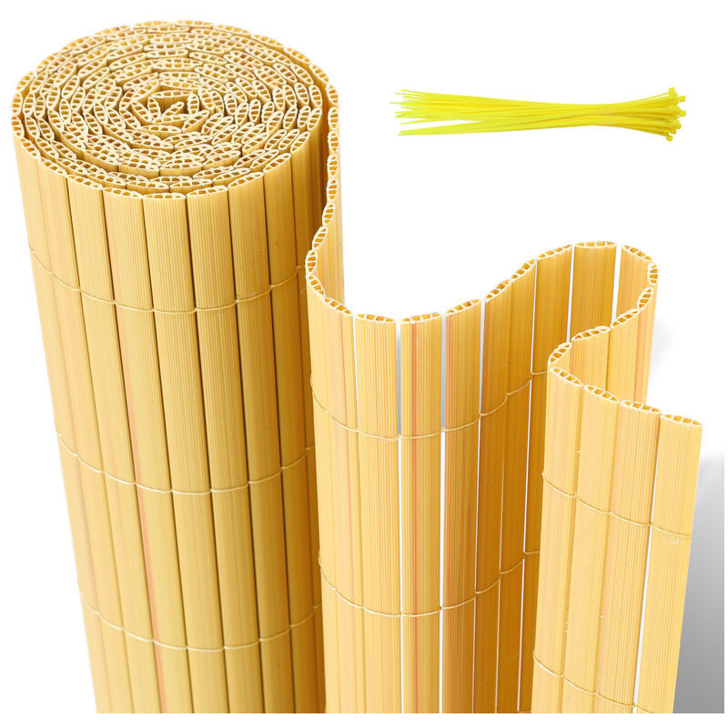 Canisse en pvc Canisse pvc pour jardin balcon terrasse. Balcon clôture brise-vent Bambou 160 x 300cm - Swanew