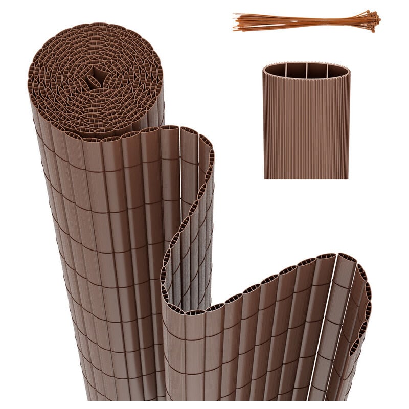 Canisse en pvc Canisse pvc pour jardin balcon terrasse. Balcon clôture brise-vent Marron 160 x 400cm - Swanew