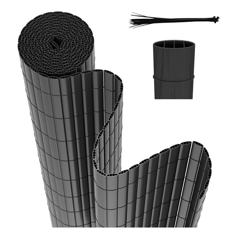 Canisse en pvc Canisse pvc pour jardin balcon terrasse. Balcon clôture brise-vent Gris 180 x 1000cm - Swanew