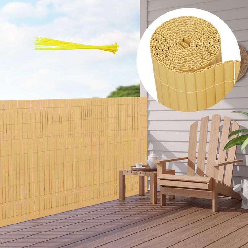 Canisse en pvc Canisse pvc pour jardin balcon terrasse. Balcon clôture brise-vent Bambou 180 x 800cm - Swanew