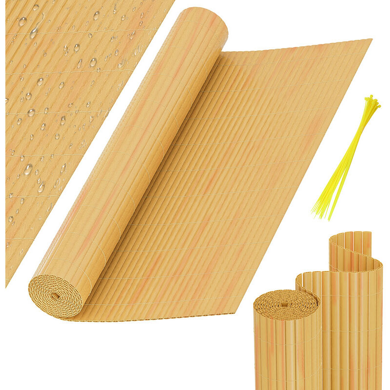 Canisse en pvc Canisse pvc pour jardin balcon terrasse. Balcon clôture brise-vent Bambou 90 x 300cm - Swanew