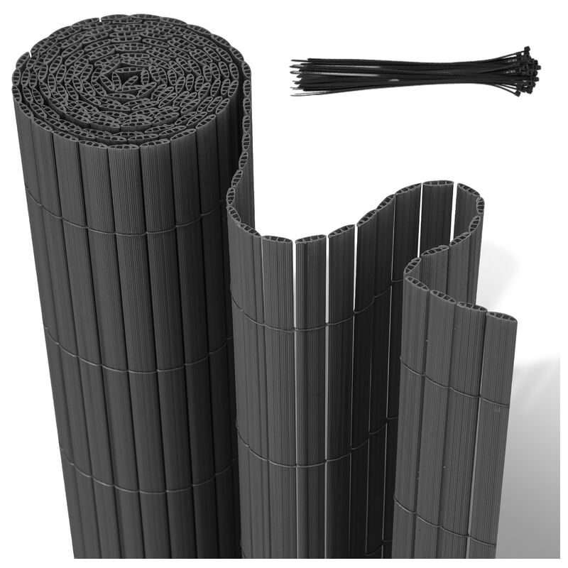 Swanew - Canisse en pvc Canisse pvc pour jardin balcon terrasse. Balcon clôture brise-vent Gris 80 x 300cm