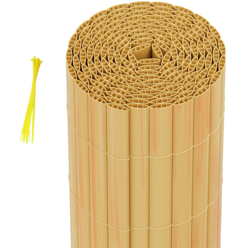 Canisse en pvc Occultant Cloture, pour le jardinet balcon clôture brise-vent, Intimité, avec Serre-Câbles Bambou 180 x 300cm - Swanew