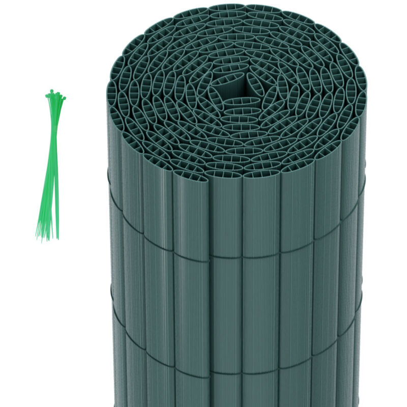 Swanew - Canisse en pvc Occultant Cloture, pour le jardinet balcon clôture brise-vent, Intimité, avec Serre-Câbles Vert 140 x 300cm