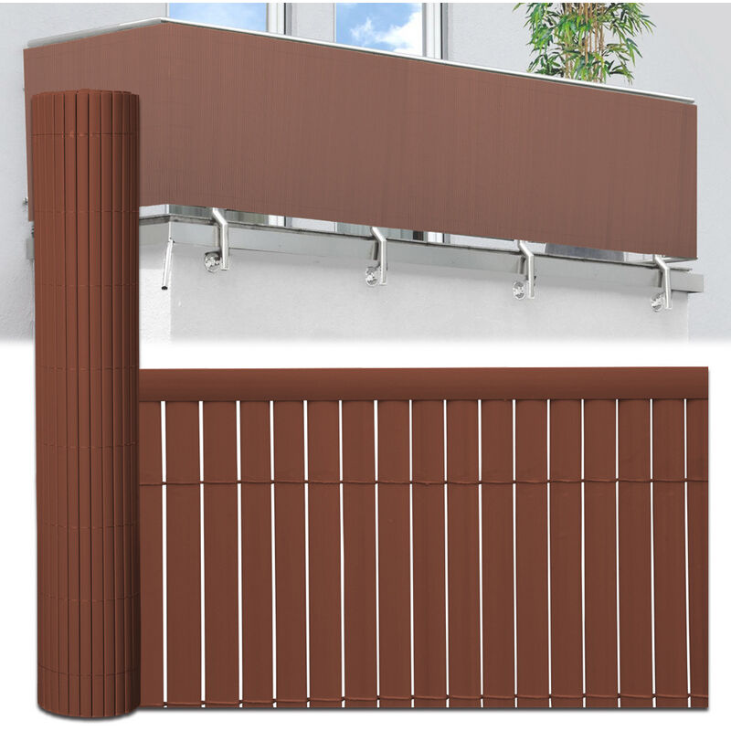 Swanew - Canisse en pvc, Paravent de Jardin, Piscines, Palissade en pvc Résistant aux uv Marron 140 x 300cm
