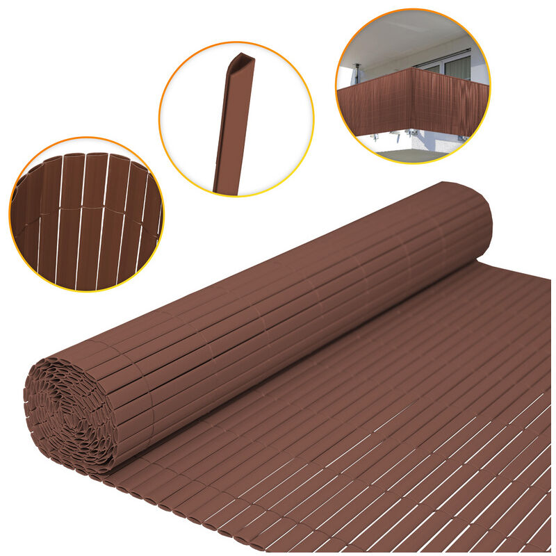 Canisse en pvc, Paravent de Jardin, Piscines, Palissade en pvc Résistant aux uv Marron 120 x 400cm - Swanew
