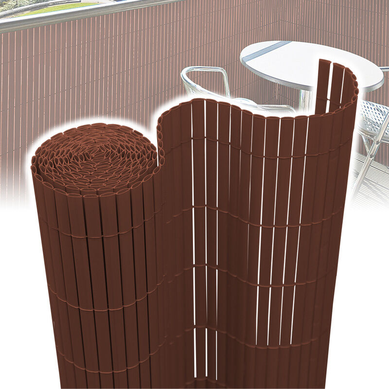 SWANEW Canisse en PVC, Paravent de Jardin, Piscines, Palissade en PVC Résistant aux UV Marron 80 x 500cm