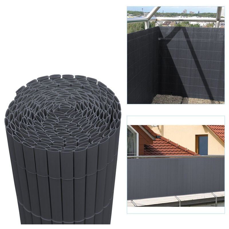 Swanew - Canisse en pvc, Paravent de Jardin, Piscines, Palissade en pvc Résistant aux uv Gris 140 x 300cm