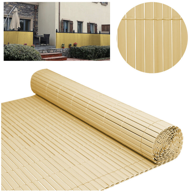 Canisse en pvc, Paravent de Jardin, Piscines, Palissade en pvc Résistant aux uv Bambou 90 x 600cm - Swanew