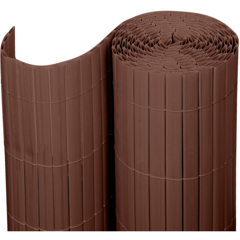 Canisse en pvc pour le jardin, Balcon ou terrasse Double face, Balcon clôture brise-vent, Occultant Cloture, Marron 180 x 300cm - Swanew