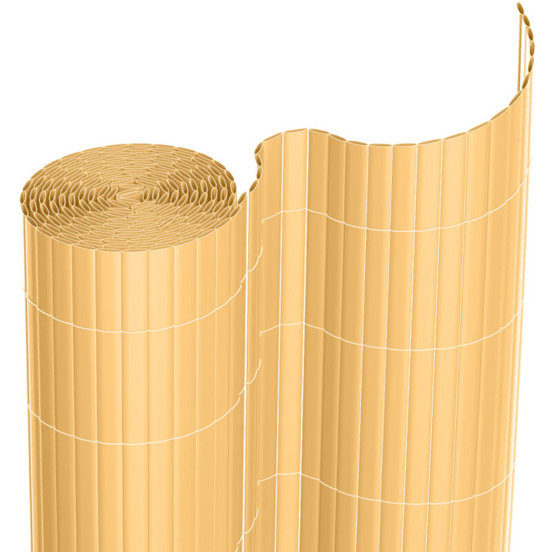 Swanew - Canisse en pvc pour le jardin, Balcon ou terrasse Double face, Balcon clôture brise-vent, Occultant Cloture, Bambou 80 x 300cm