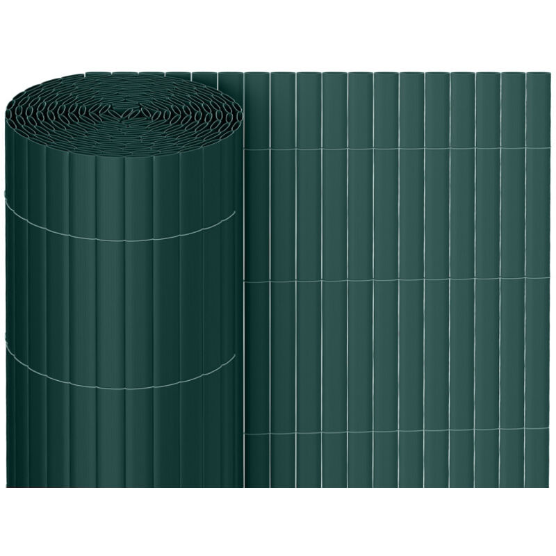 Canisse en pvc pour le jardin, Balcon ou terrasse Double face, Balcon clôture brise-vent, Occultant Cloture, Vert 120 x 400cm - Swanew
