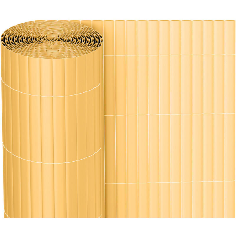 Canisse en pvc pour le jardin, Balcon ou terrasse Double face, Balcon clôture brise-vent, Occultant Cloture, Bambou 120 x 500cm - Swanew